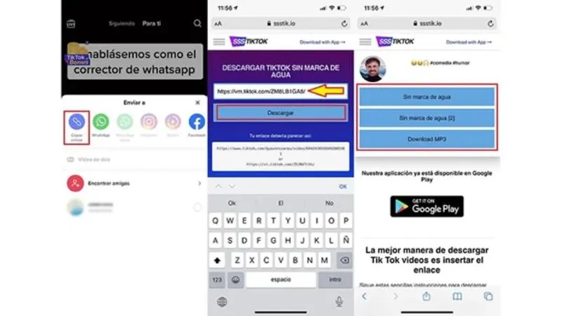 Giao diện trang web SSSTikTok để dán link tải video