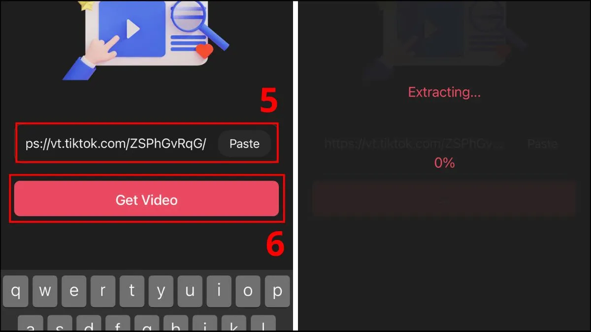 Dán liên kết vào SnapTik và tải video không logo TikTok