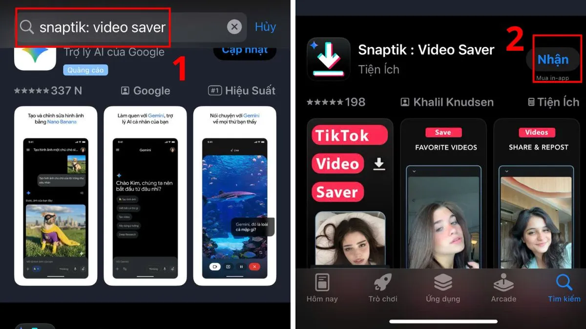 Tìm và tải ứng dụng SaveTok để xóa logo TikTok trên iPhone