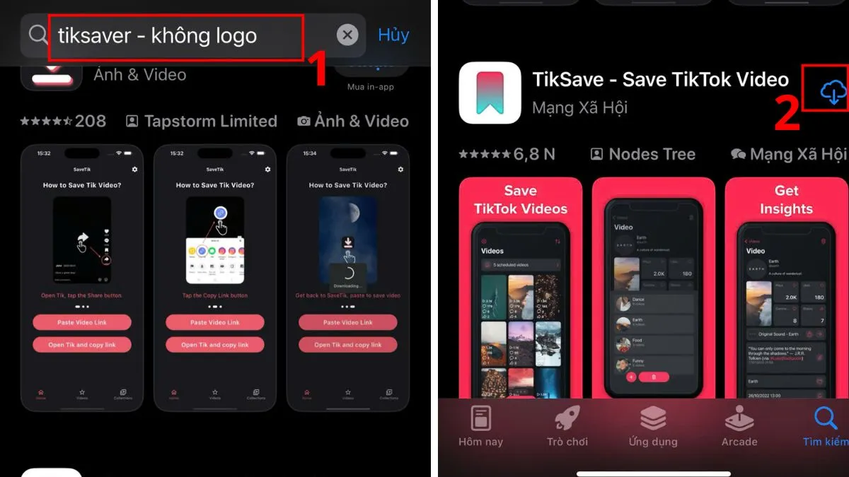 Cài đặt ứng dụng TikSaver để xóa logo TikTok trên iPhone