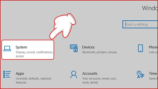 Nhấn chọn System