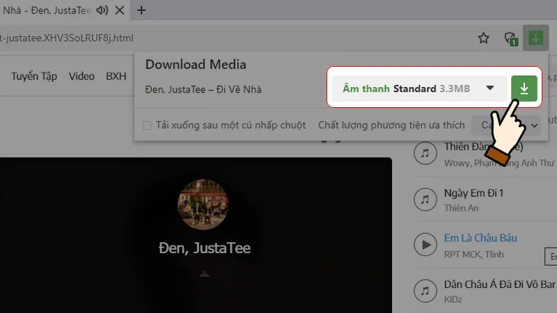 Cửa sổ thông báo quá trình tải xuống đang được thực hiện giúp người dùng theo dõi tiến độ