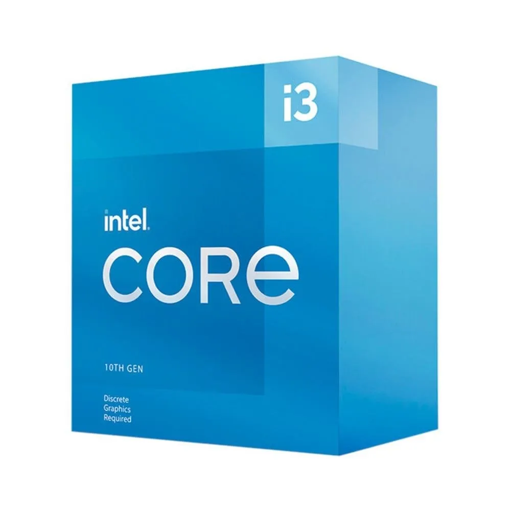 Vỏ hộp và quạt tản nhiệt đi kèm của bộ vi xử lý Intel Core i3 thế hệ thứ 10 với thiết kế hiện đại