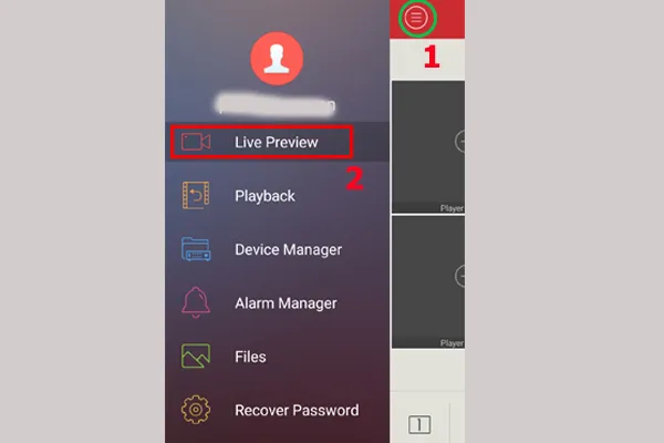 Mục "Live preview" được chọn từ menu bên phải của ứng dụng Rview