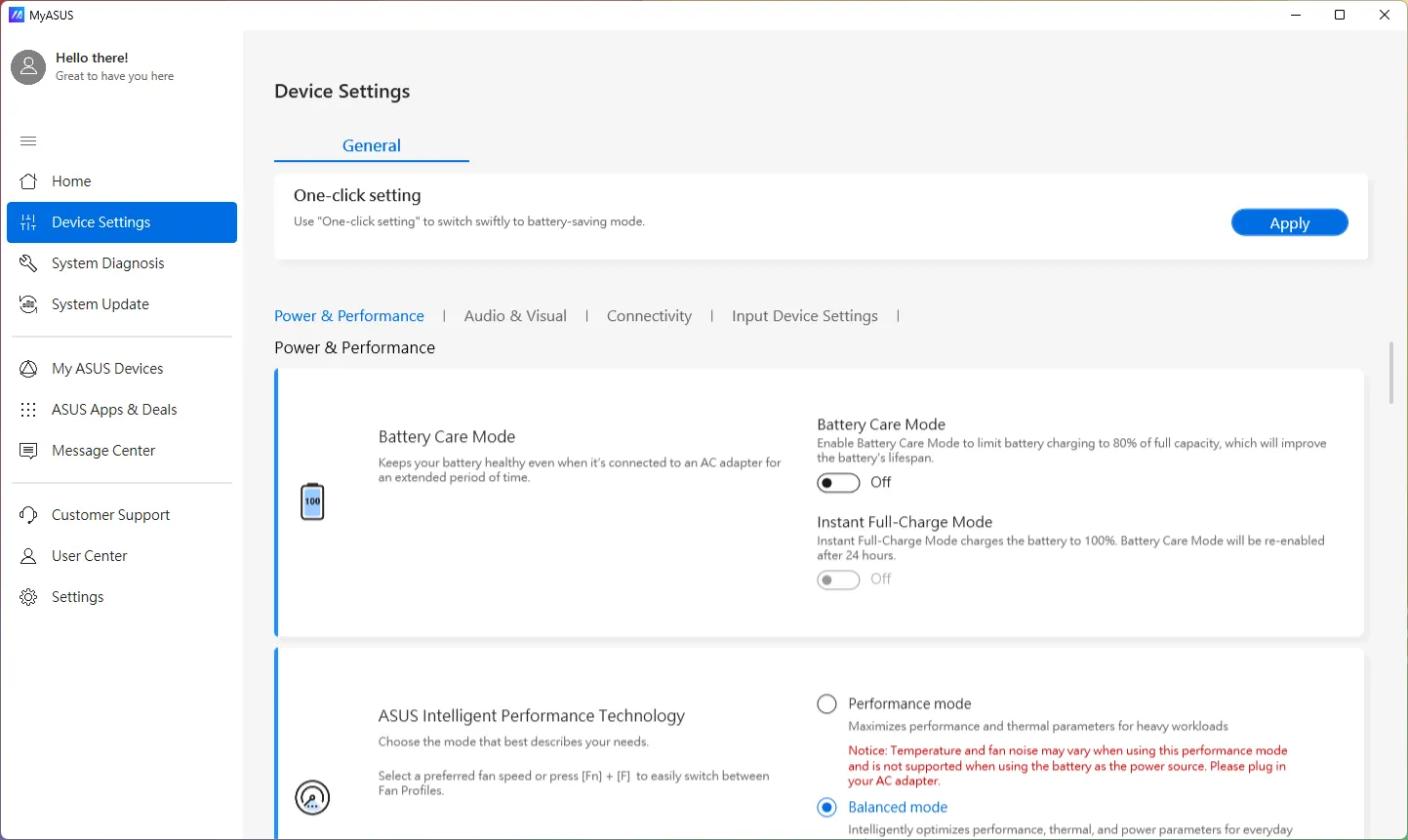 Cài đặt Battery Health Charging
