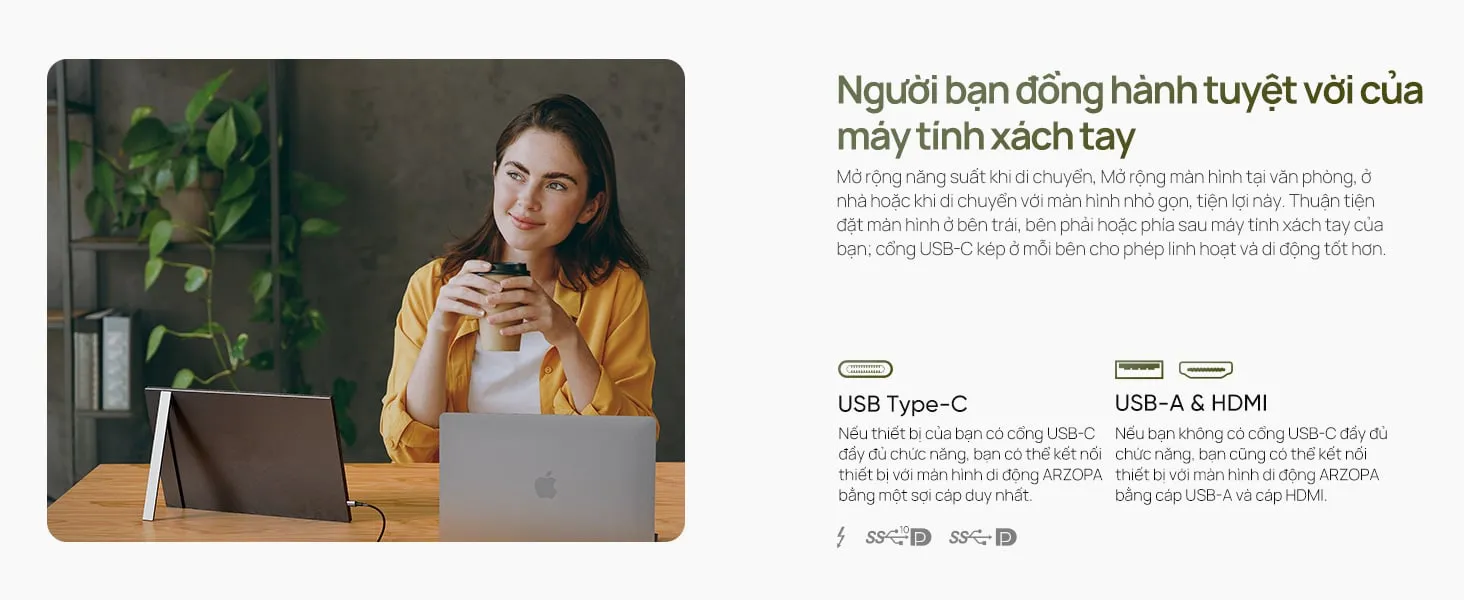 Minh họa chế độ mở rộng màn hình giúp tăng diện tích làm việc hiệu quả