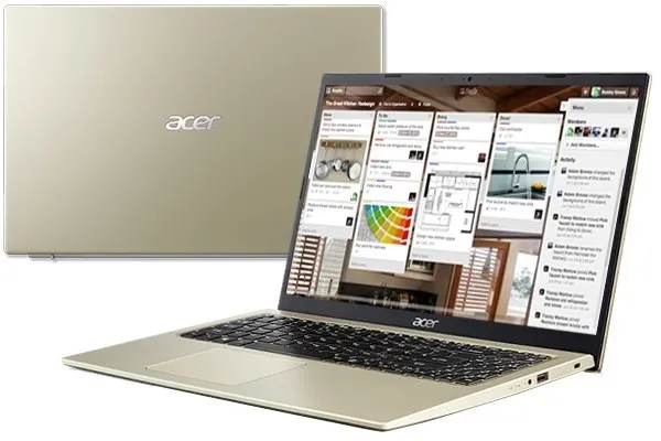 Laptop Acer Aspire 3 A315-58-54XF với vỏ ngoài vàng gold sang trọng