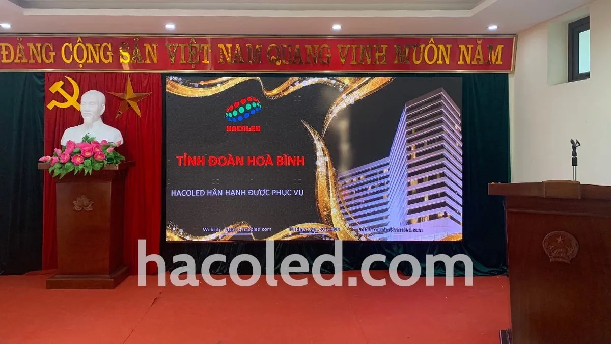 anh bia bai viet lap dat man hinh led p2.5 trong nha tai tinh doan hoa binh-min