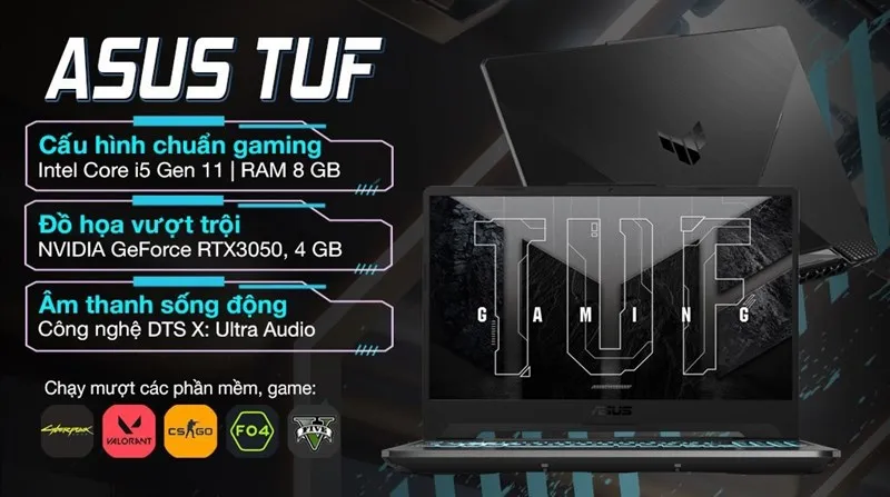 Laptop Asus TUF Gaming FX506HC đạt chuẩn độ bền quân đội