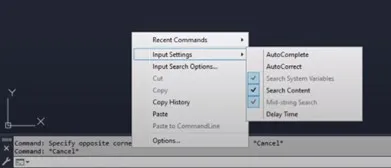 Bảng tùy chọn AutoCorrect trong cài đặt hệ thống của phần mềm CAD