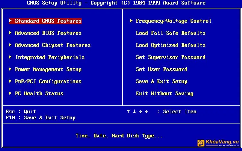 Bạn có thể thử Reset lại BIOS trong BIOS menu