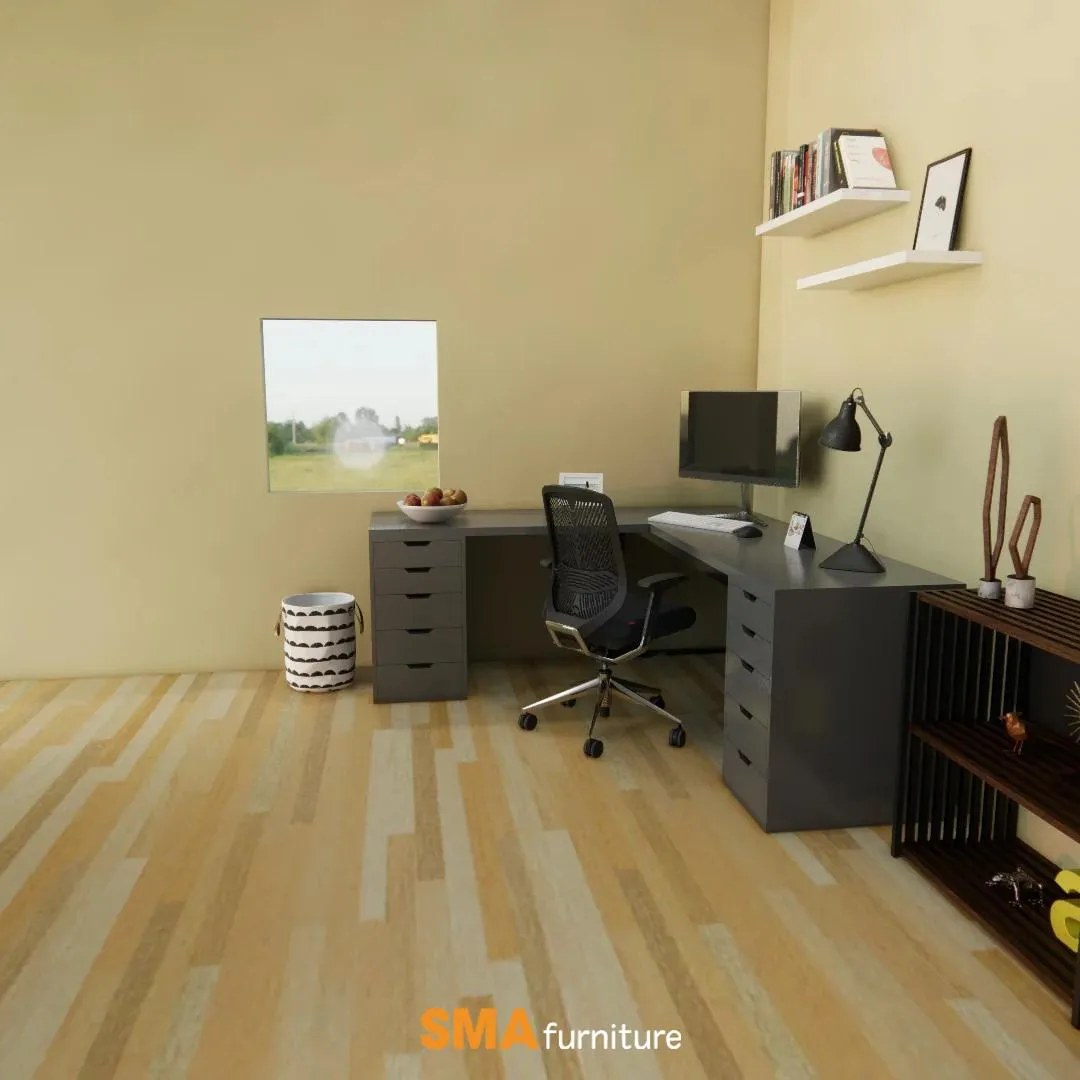 Mẫu bàn làm việc chữ L dài 2m được nhiều khách hàng yêu thích