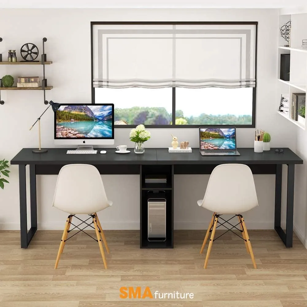 Mẫu bàn làm việc 2m chân sắt đơn giản mà hiện đại