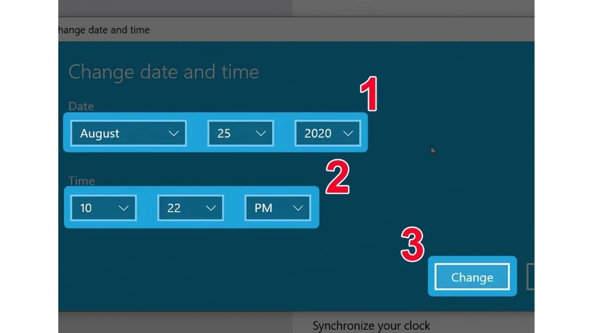 Nhập thời gian thủ công