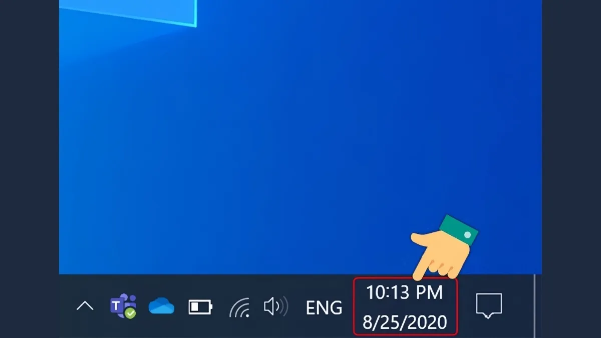 Nhấp chuột phải vào đồng hồ hệ thống