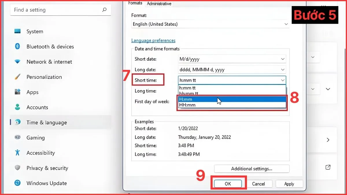 Truy cập Date & time trên Windows 11