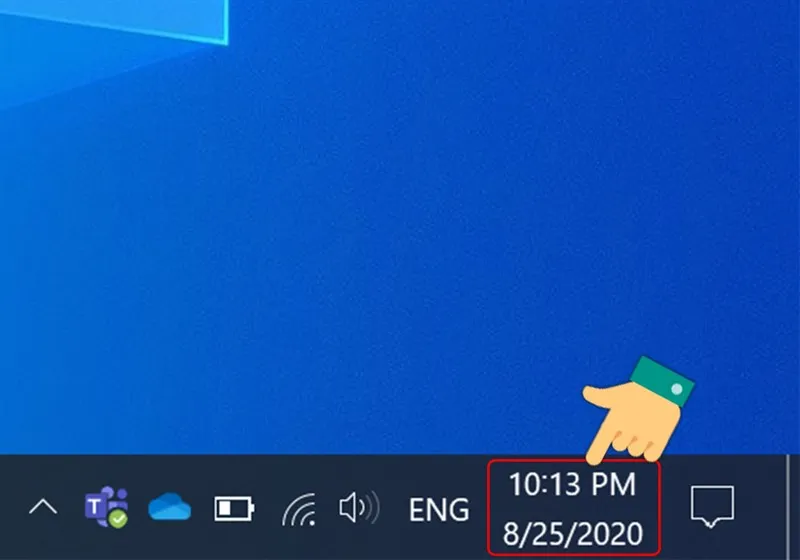 Thao tác chuột phải vào khu vực đồng hồ trên thanh Taskbar của Windows