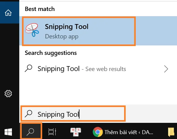 Giao diện chính của Snipping Tool với các tùy chọn chụp màn hình