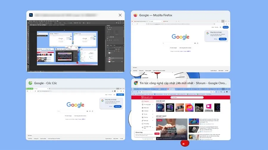 Người dùng đang quản lý nhiều tab trên trình duyệt, thể hiện việc cần sắp xếp gọn gàng
