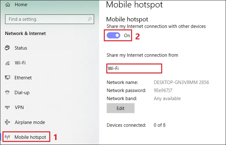 Giao diện lựa chọn công cụ Network and Sharing Center trong bảng điều khiển Control Panel truyền thống