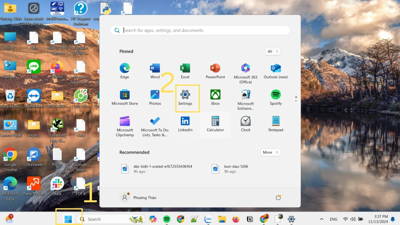 Giao diện ứng dụng Cài đặt của Windows 11