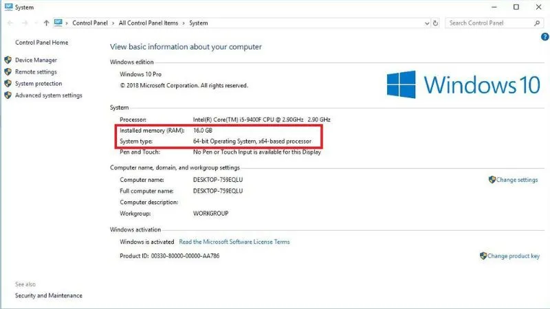 Giao diện cấu hình bộ nhớ ảo (Virtual Memory) trong cài đặt hệ thống Windows