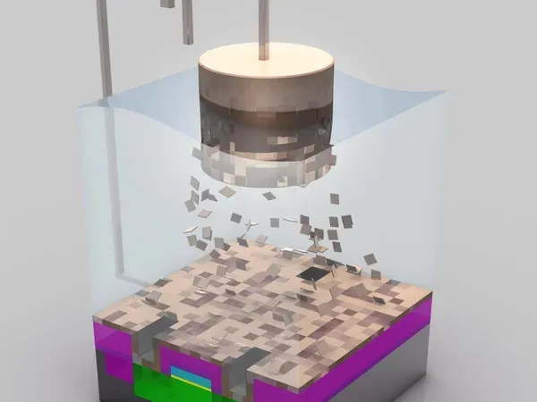 Quá trình mạ đồng điện hóa để đổ đầy kim loại vào các rãnh kết nối mạch