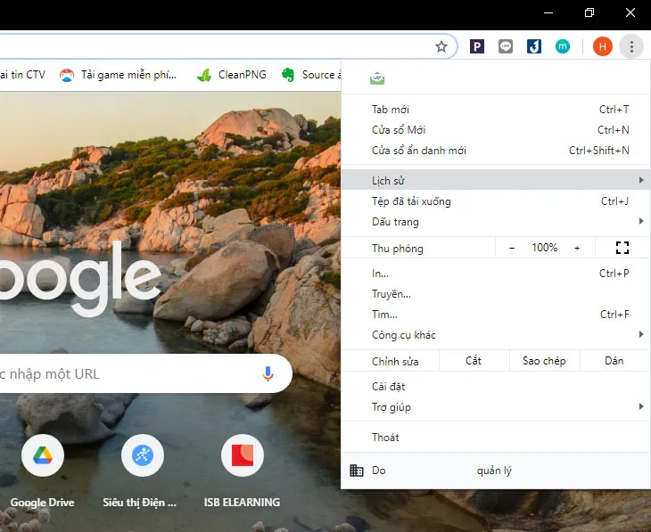 Bảng danh sách các trang web đã truy cập được hiển thị chi tiết theo thời gian trên trình duyệt