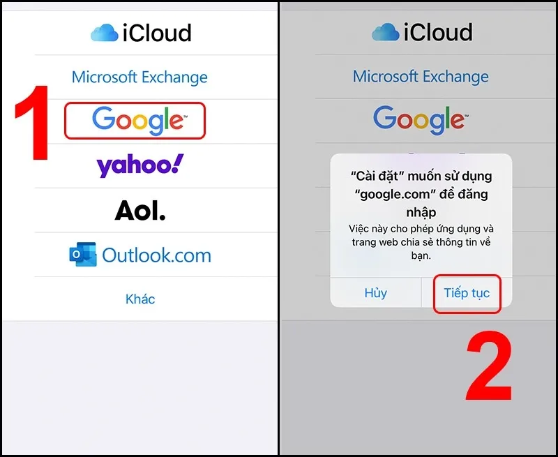Xác nhận đăng nhập tài khoản Google