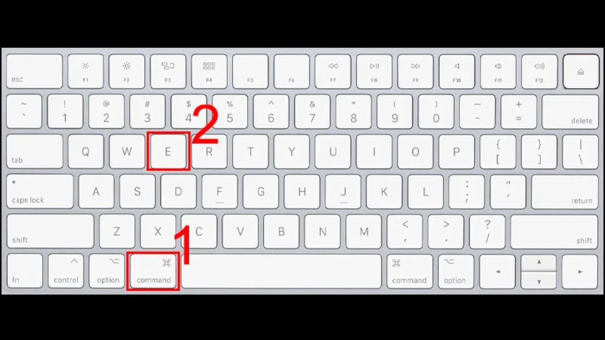 Sử dụng tổ hợp phím Command + E để mở khay đĩa