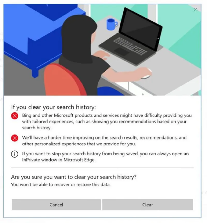 Trình duyệt hiển thị lịch sử hoạt động chi tiết của người dùng trên web
