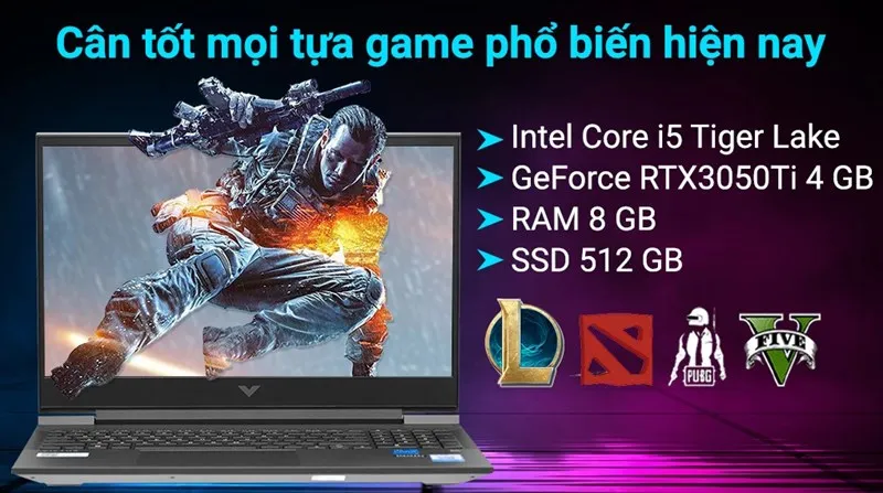 Dòng laptop HP Victus có khả năng xử lý tốt các game Esports phổ biến