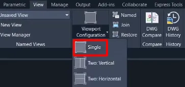 Chế độ hiển thị Viewport mặc định trong AutoCAD