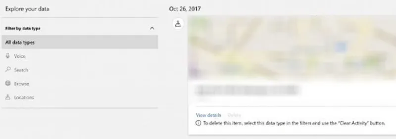 Bảng thiết lập quyền riêng tư và danh sách các ứng dụng đã truy cập