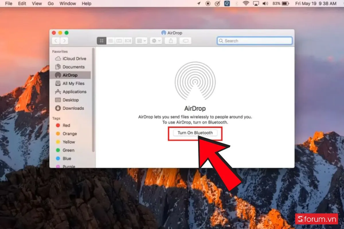 Bật AirDrop trên MacBook
