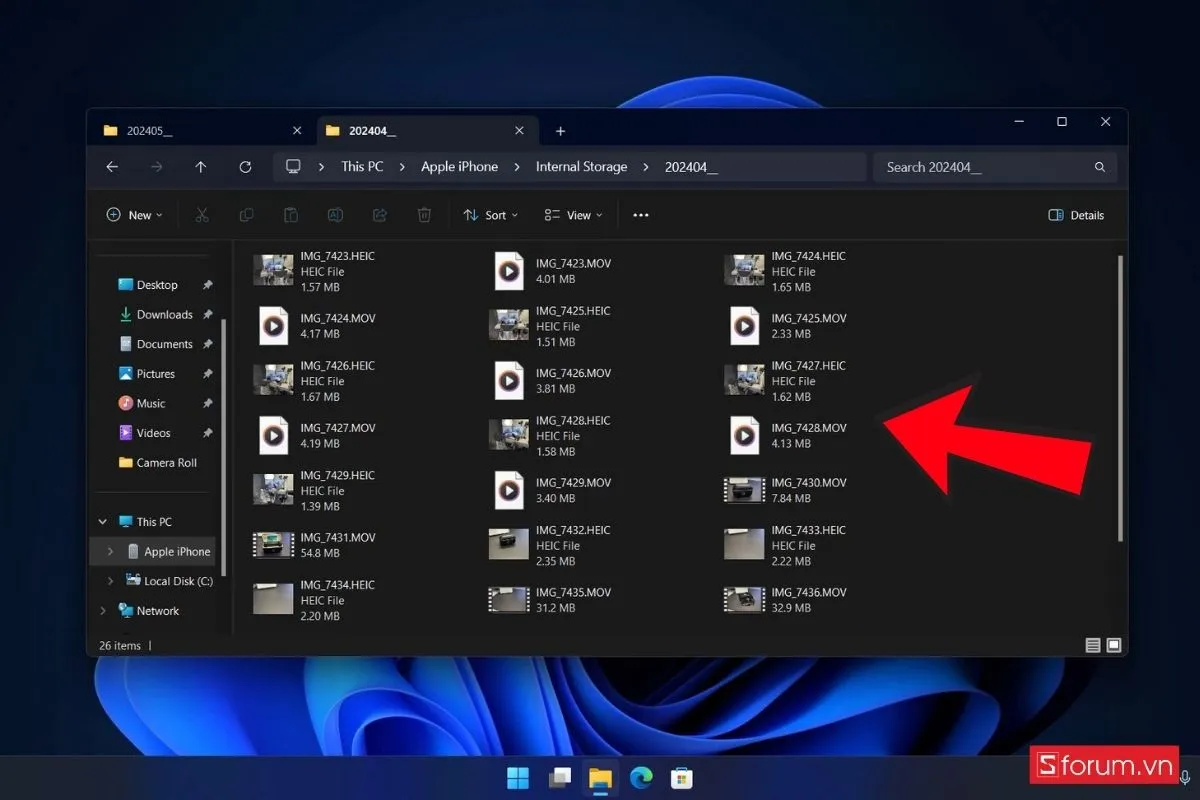 Chọn ảnh bạn muốn chuyển từ máy tính qua iPhone