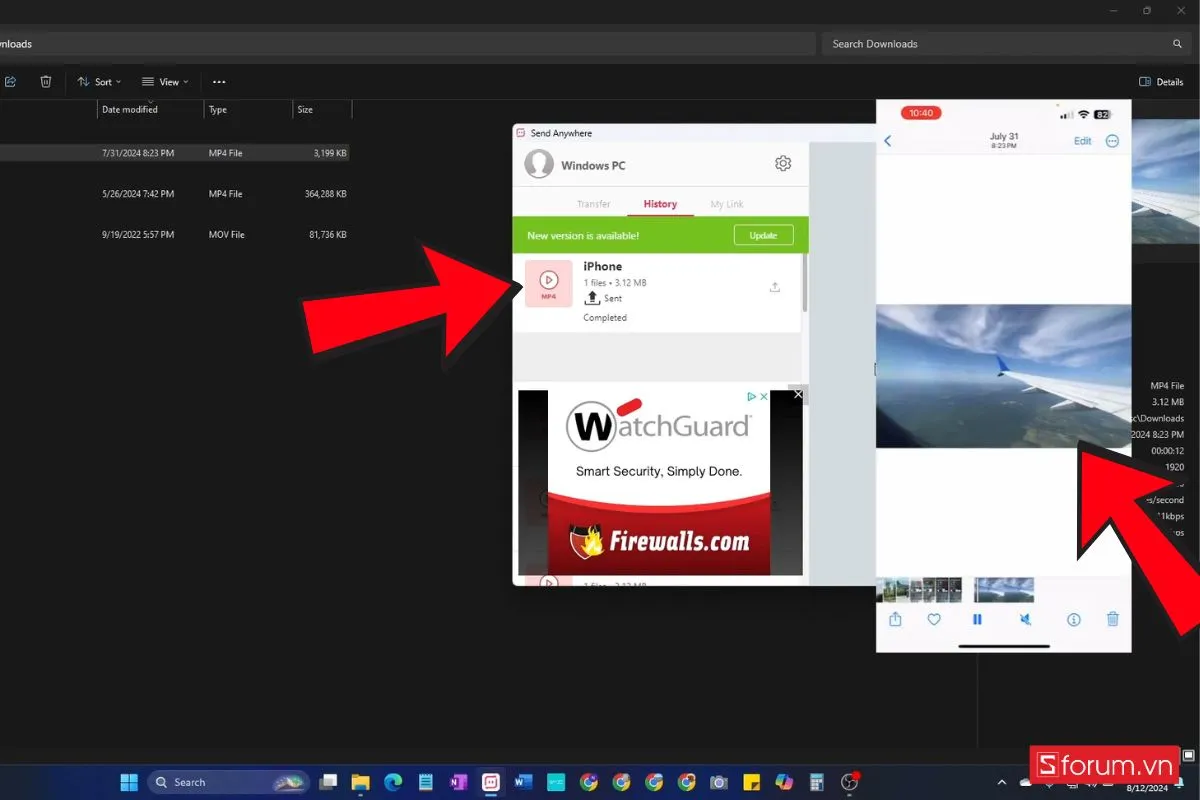 Kiểm tra file đã nhận trên iPhone