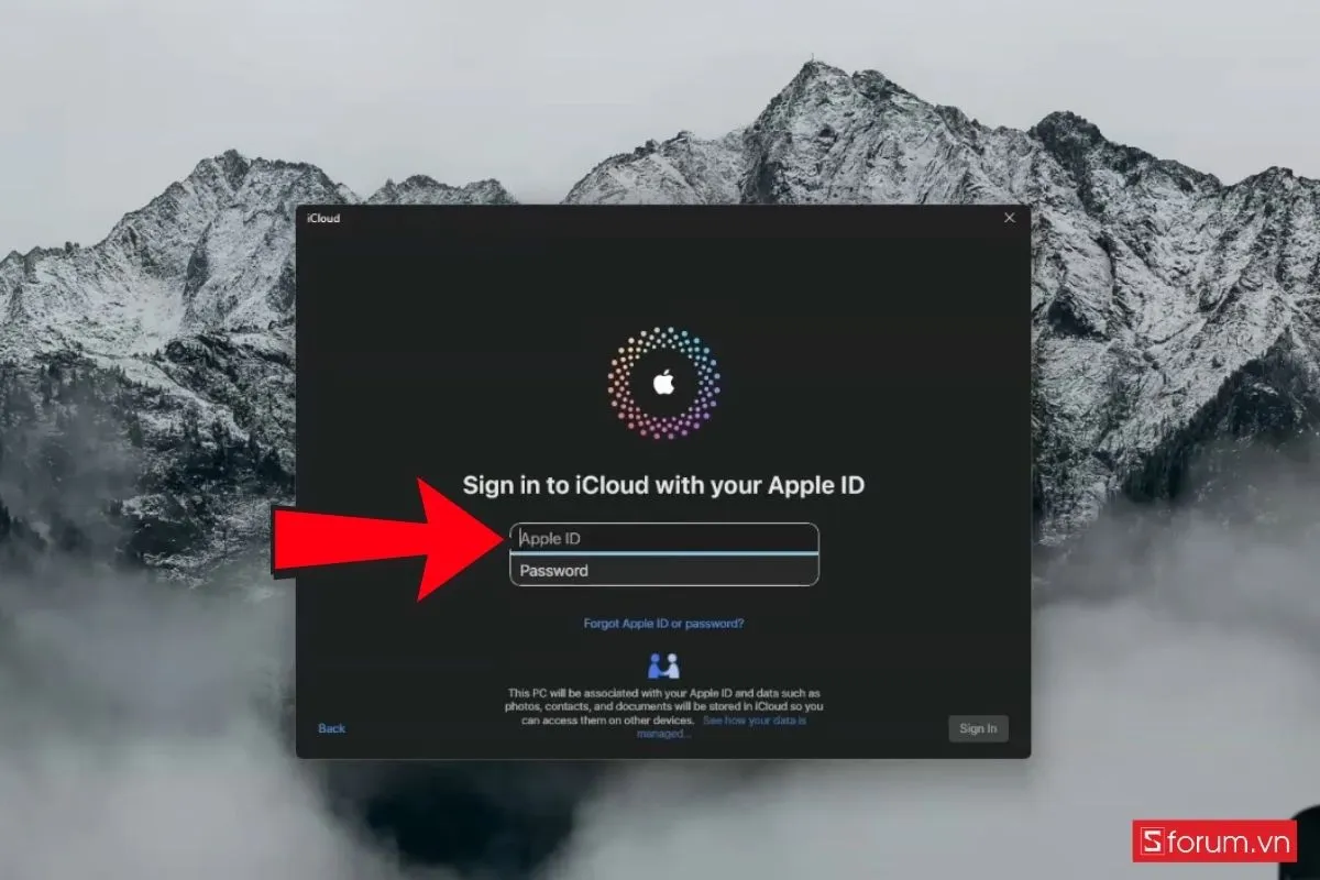 Đăng nhập tài khoản iCloud trên máy tính