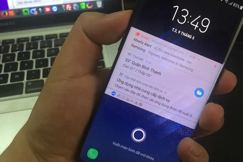 cách chụp màn hình Samsung S8 bằng phím cứng