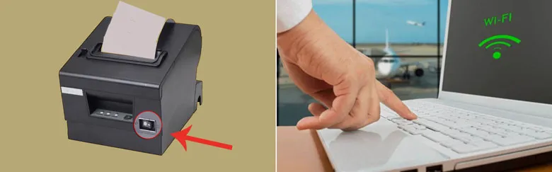 Một chiếc máy in không dây đang hiển thị màn hình cài đặt kết nối Wi-Fi