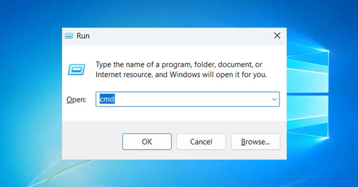 Nhập lệnh cmd để kiểm tra serial number