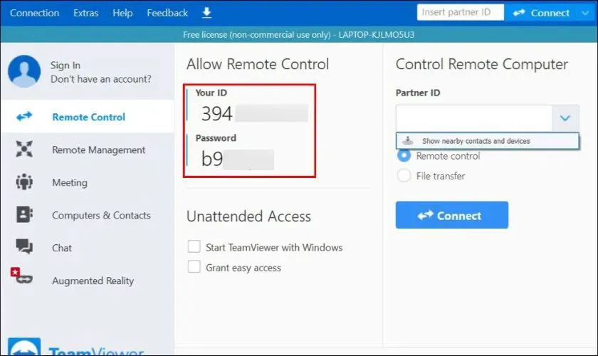 Cách điều khiển máy tính từ xa bằng điện thoại qua Teamviewer