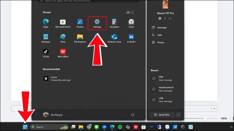 Truy cập trình cài đặt hiện đại trên hệ điều hành Windows 11