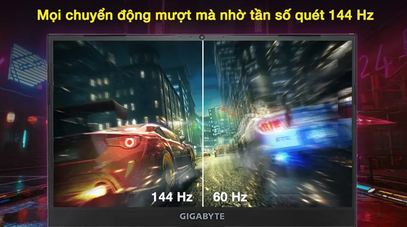 Màn hình Gigabyte Gaming có tần số quét cao giúp giảm hiện tượng xé hình