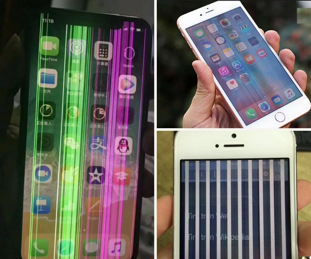 Hiện tượng màn hình điện thoại iPhone xuất hiện các sọc dọc và ngang gây cản trở tầm nhìn