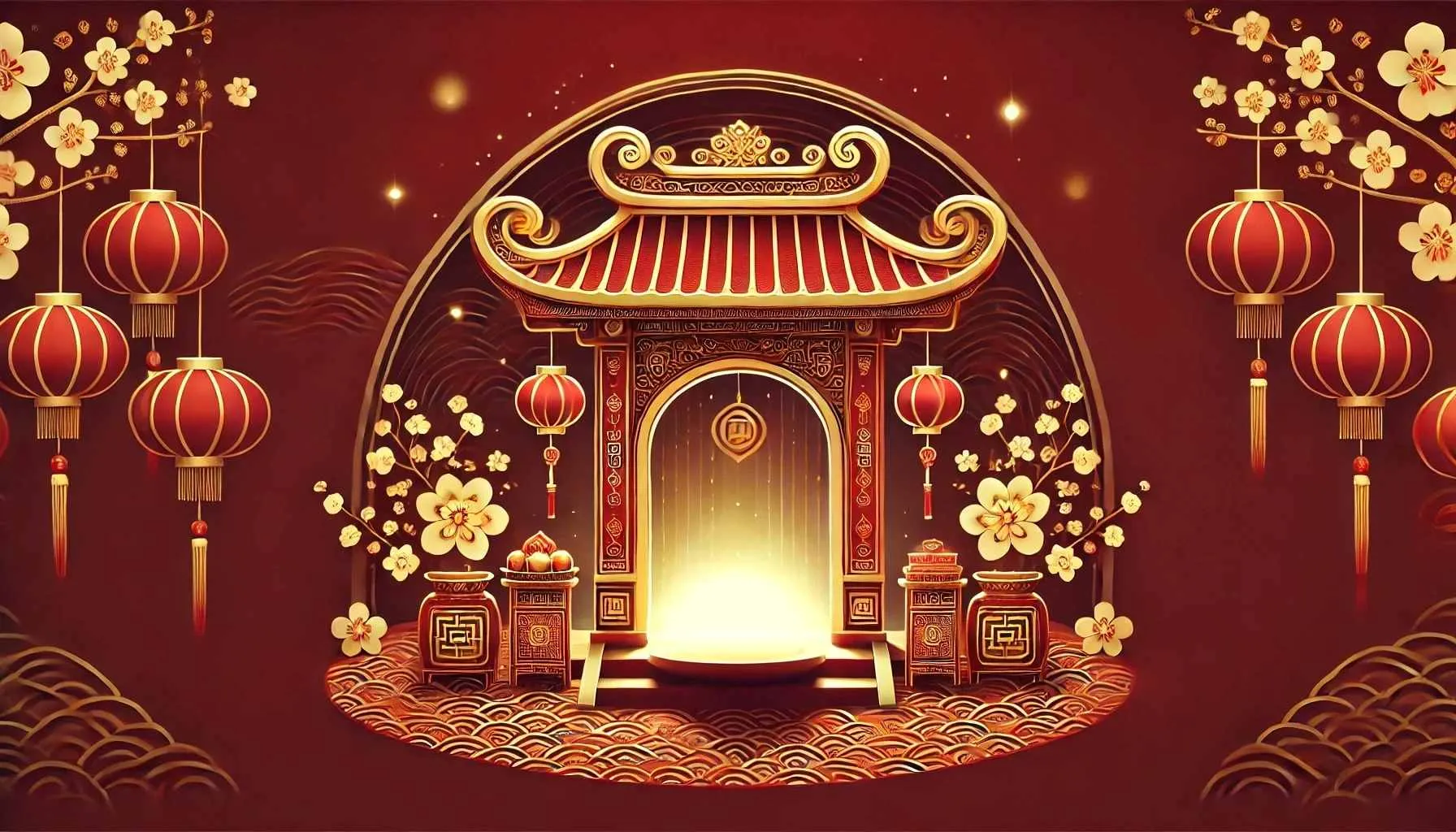 Hình nền lấy ý tượng cổng chào năm mới