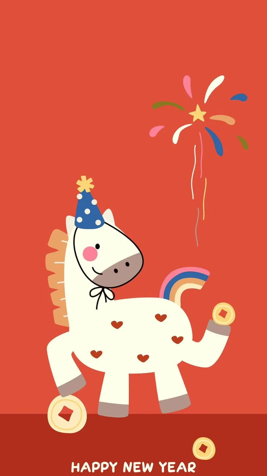 Hình nền chú ngựa trên nền đỏ