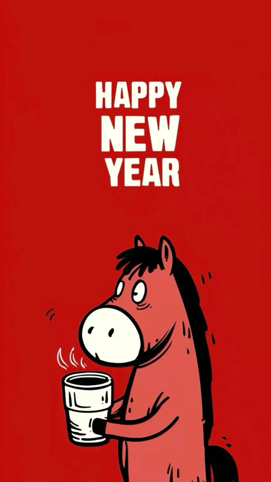 Hình nền chú ngựa cầm ly cà phê nóng