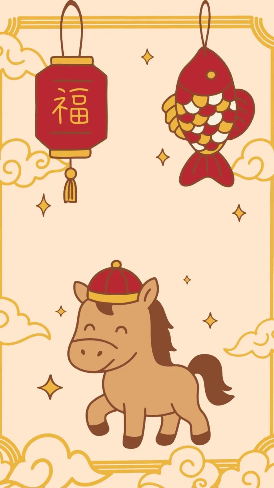 Hình nền ngựa đội mũ ngày Tết