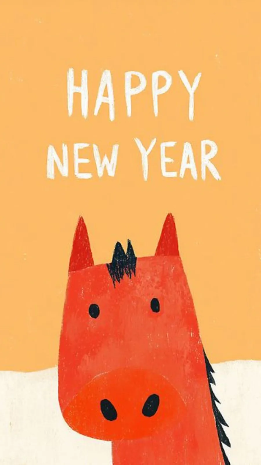 Hình nền ngựa đỏ vẽ tay chúc Tết